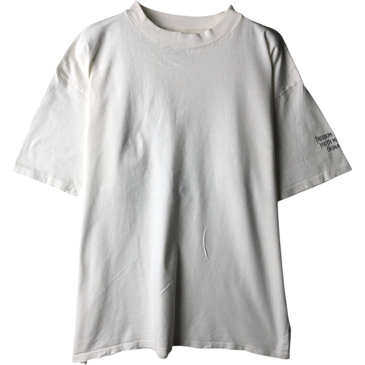 90'S HLMILLER Jesus Christ Back Print Message T-Shirt, Made in USA, Men's XL equivalent, Vintage cotton white type Vintage Second Hand