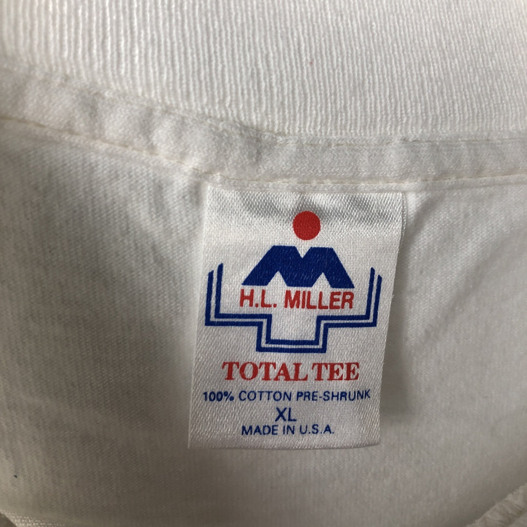 90'S HLMILLER Jesus Christ Back Print Message T-Shirt, Made in USA, Men's XL equivalent, Vintage cotton white type Vintage Second Hand