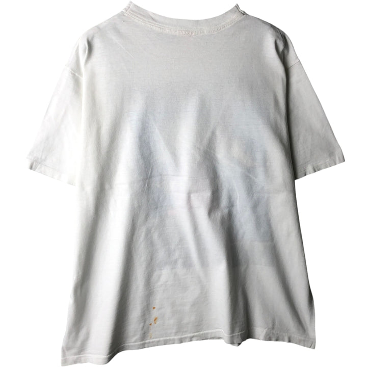 Printed T-shirt, Men's XL equivalent, Vintage unclear white type Vintage Second Hand