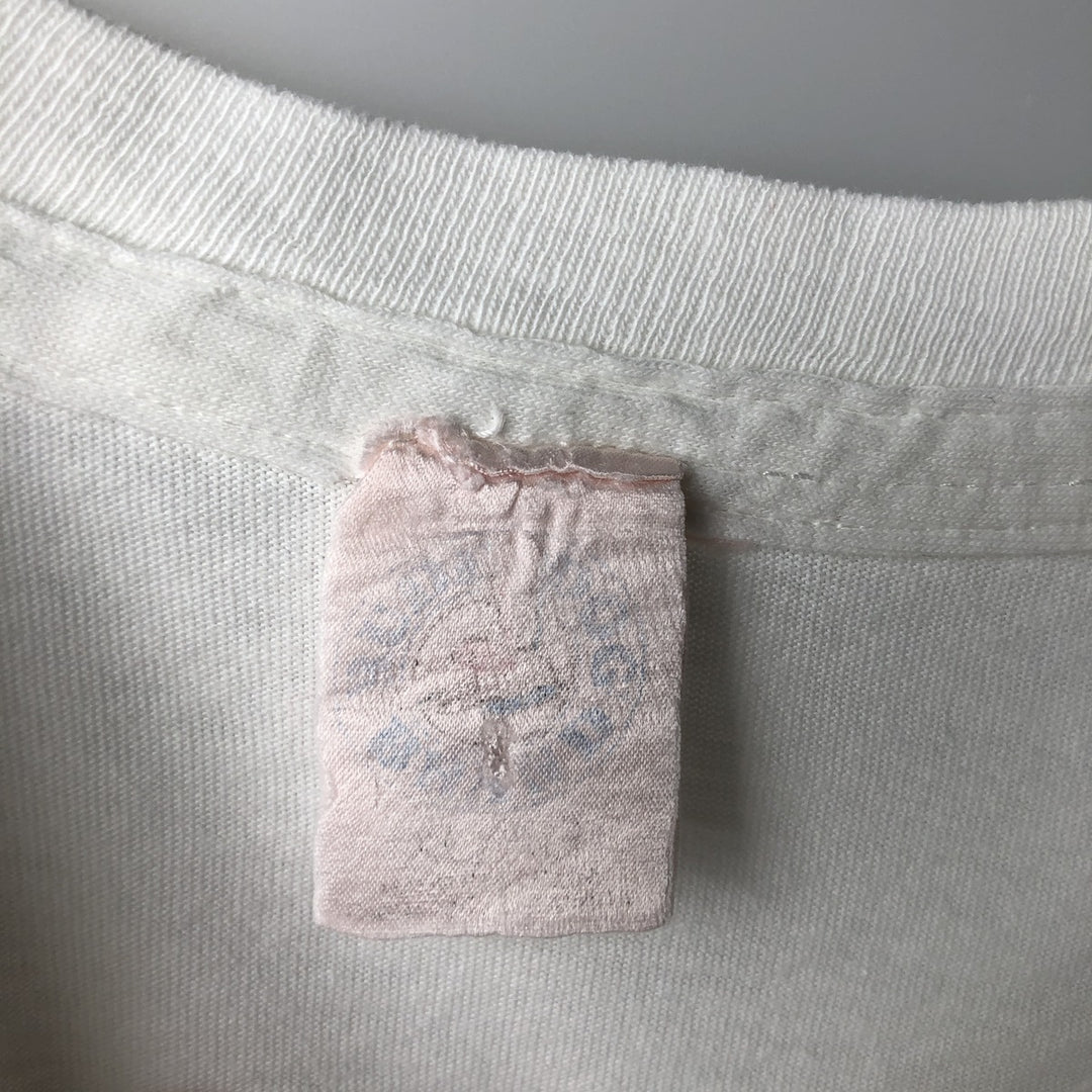 Printed T-shirt, Men's XL equivalent, Vintage unclear white type Vintage Second Hand