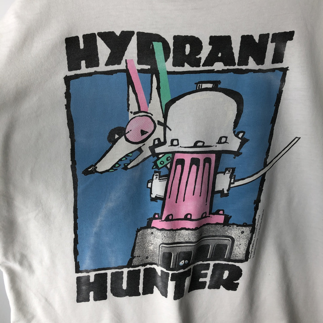 Printed T-shirt, Men's XL equivalent, Vintage unclear white type Vintage Second Hand