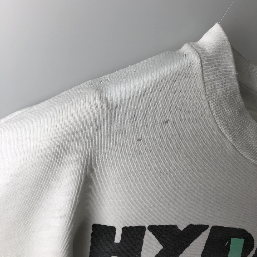 Printed T-shirt, Men's XL equivalent, Vintage unclear white type Vintage Second Hand