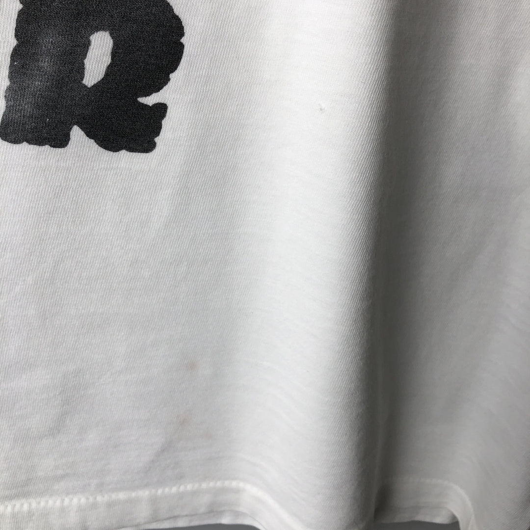 Printed T-shirt, Men's XL equivalent, Vintage unclear white type Vintage Second Hand