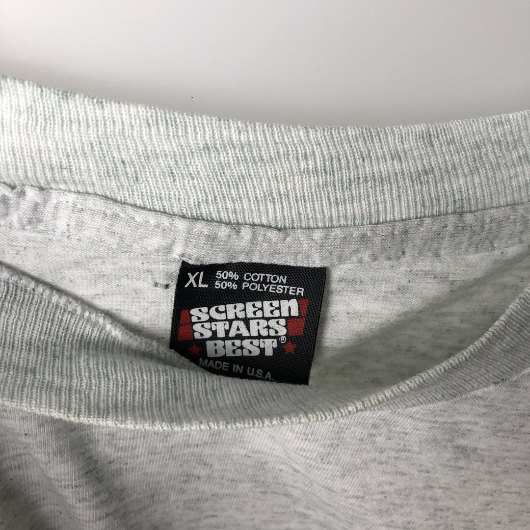 90'S SCREEN STARS Printed T-shirt Made in USA Men's XL Vintage cotton gray type Vintage Second Hand