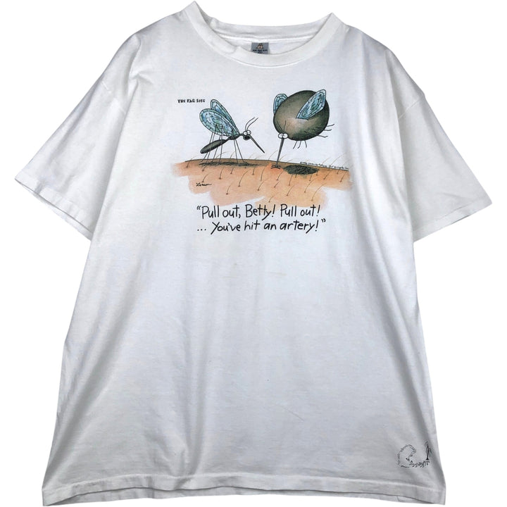 80'S THE FAR SIDE Print T-Shirt, Made in USA, Men's XXL equivalent, Vintage cotton white type Vintage Second Hand
