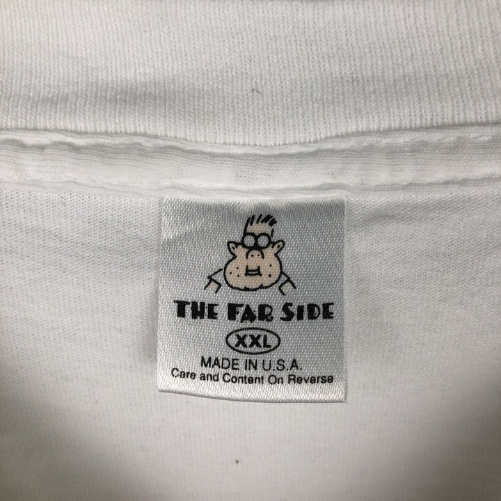 80'S THE FAR SIDE Print T-Shirt, Made in USA, Men's XXL equivalent, Vintage cotton white type Vintage Second Hand