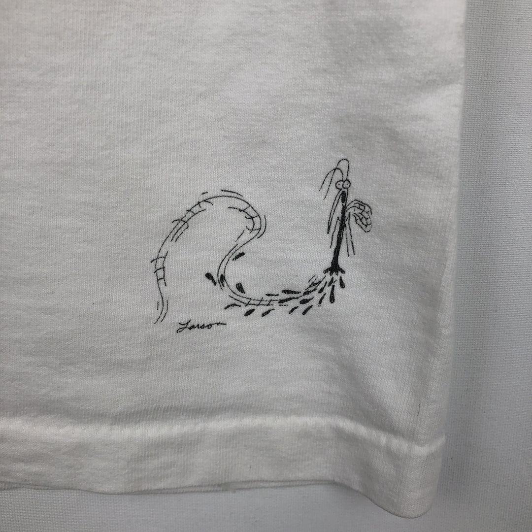 80'S THE FAR SIDE Print T-Shirt, Made in USA, Men's XXL equivalent, Vintage cotton white type Vintage Second Hand