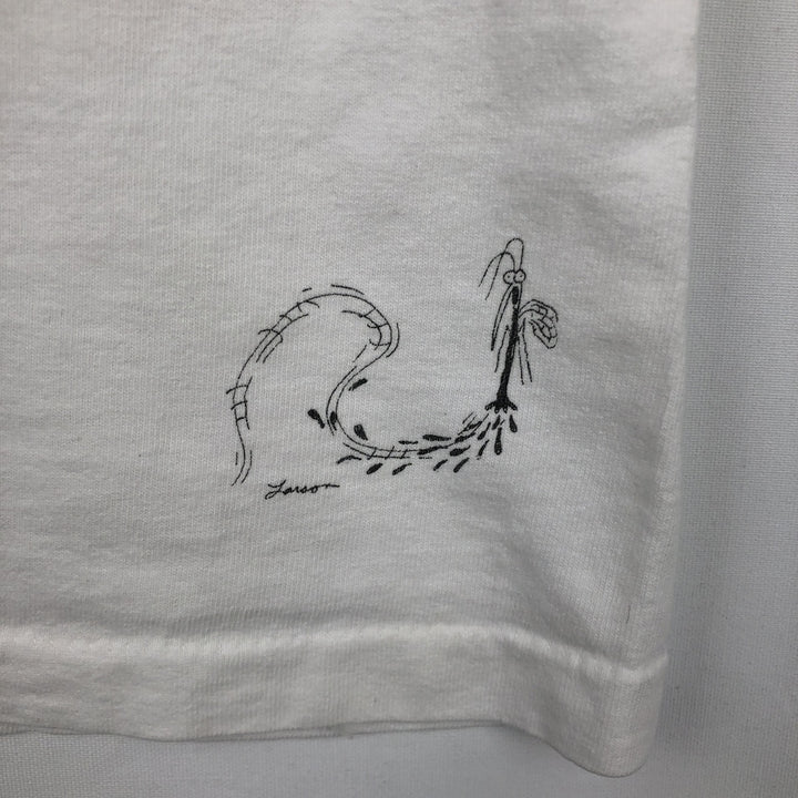 80'S THE FAR SIDE Print T-Shirt, Made in USA, Men's XXL equivalent, Vintage cotton white type Vintage Second Hand