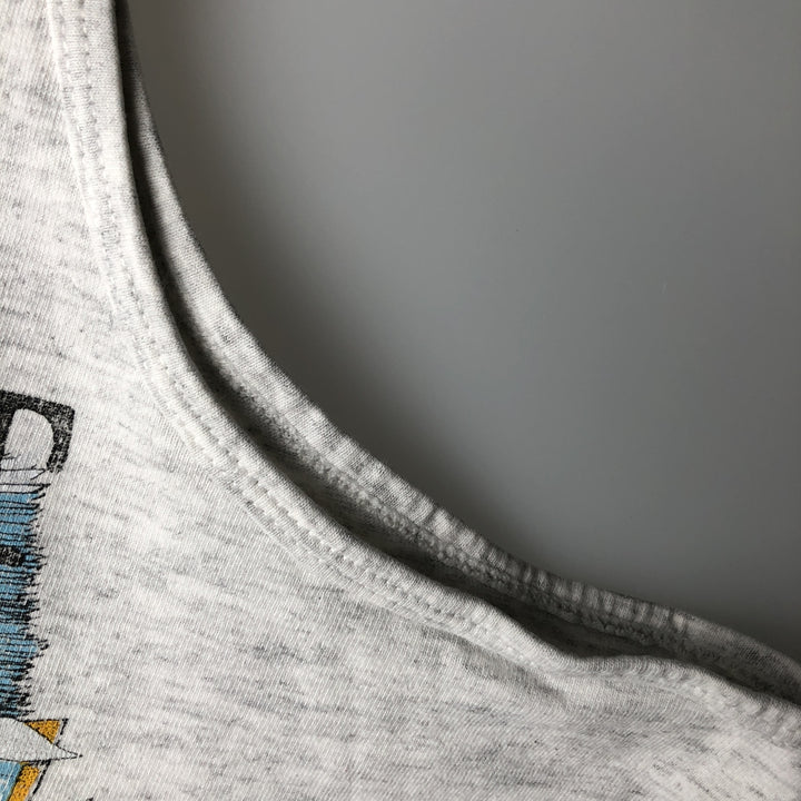 Cat Pattern Tank Top, Men's XL (approx.), Vintage unclear gray type Vintage Second Hand