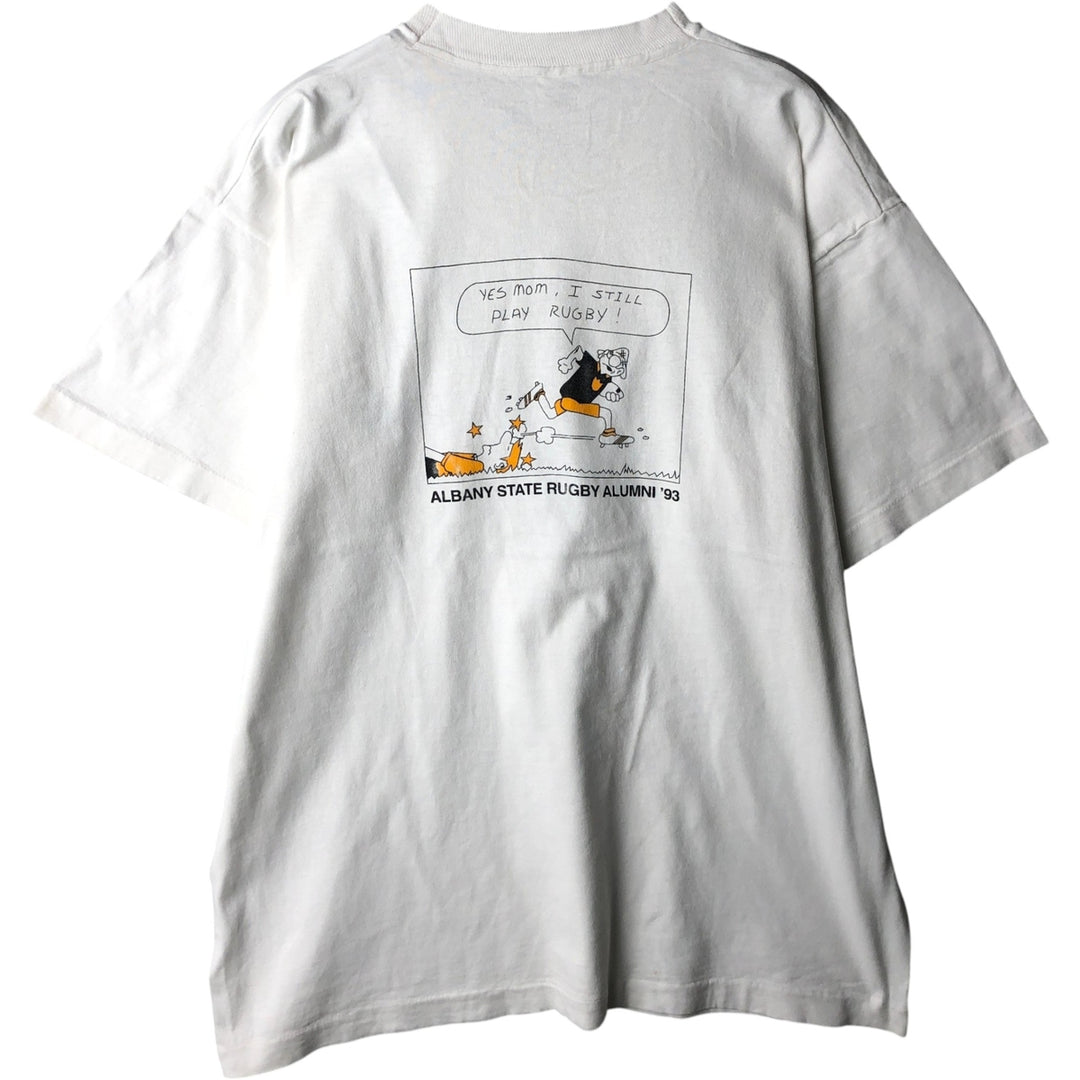 90'S Fruit of the Loom printed T-shirt, made in the USA, men's XL size, vintage cotton white type Vintage Second Hand