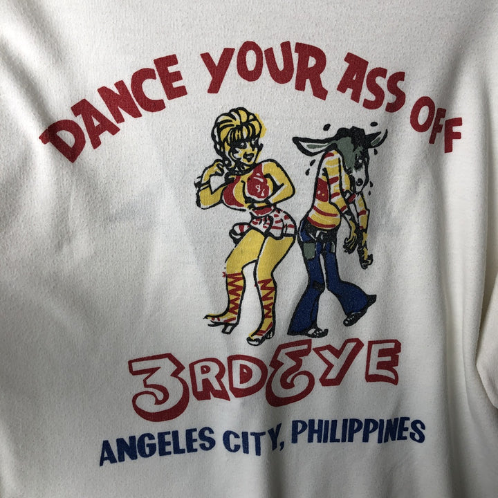 Printed T-shirt, Men's Size S (equivalent), Crew Neck, Vintage unclear white type Vintage Second Hand