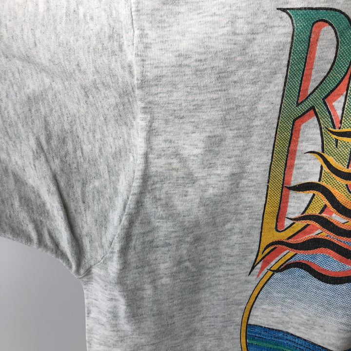 90'S Fruit of the Loom BUTT NAKED FISHING print T-shirt, Made in USA, Men's XL equivalent, Vintage cotton gray type Vintage Second Hand