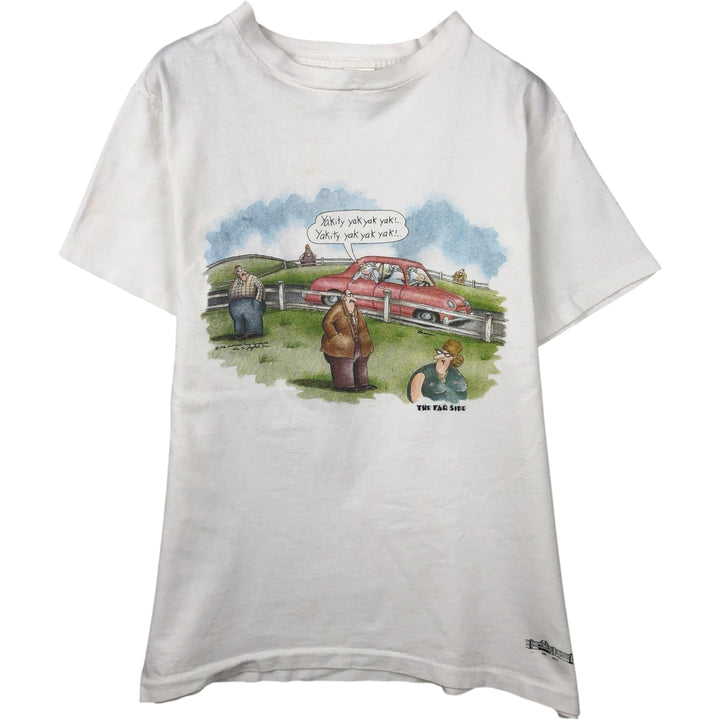 80'S The Far Side Print T-Shirt, Made in USA, Men's Size L (Equivalent), Vintage cotton white type Vintage Second Hand
