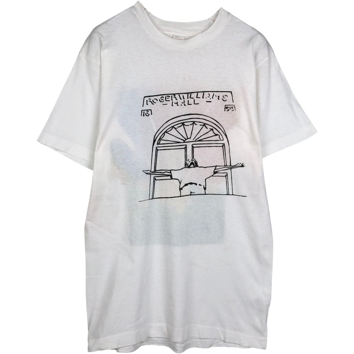 ~90'S Fruit of the Loom Art T-shirt, Men's Size L (approx.), Vintage unclear white type Vintage Second Hand