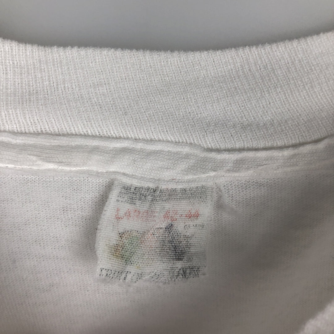 ~90'S Fruit of the Loom Art T-shirt, Men's Size L (approx.), Vintage unclear white type Vintage Second Hand