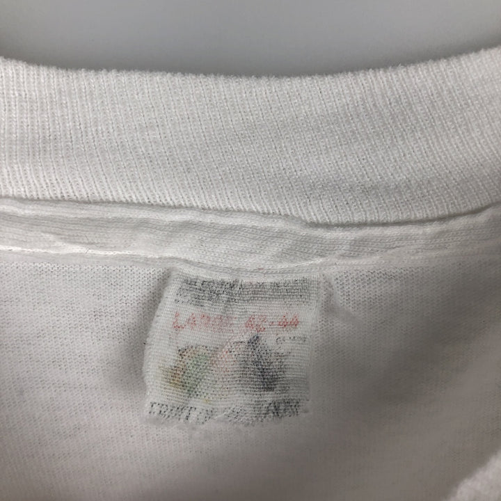 ~90'S Fruit of the Loom Art T-shirt, Men's Size L (approx.), Vintage unclear white type Vintage Second Hand