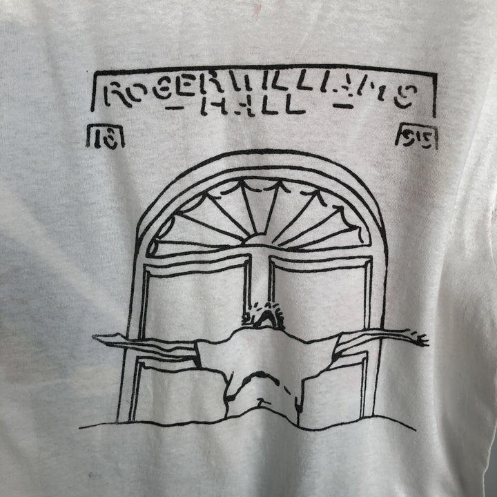 ~90'S Fruit of the Loom Art T-shirt, Men's Size L (approx.), Vintage unclear white type Vintage Second Hand