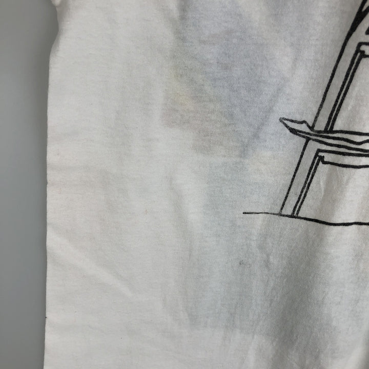 ~90'S Fruit of the Loom Art T-shirt, Men's Size L (approx.), Vintage unclear white type Vintage Second Hand