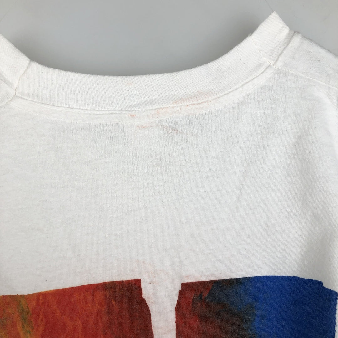 ~90'S Fruit of the Loom Art T-shirt, Men's Size L (approx.), Vintage unclear white type Vintage Second Hand