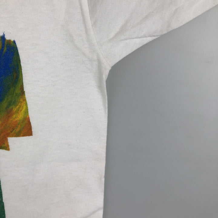 ~90'S Fruit of the Loom Art T-shirt, Men's Size L (approx.), Vintage unclear white type Vintage Second Hand