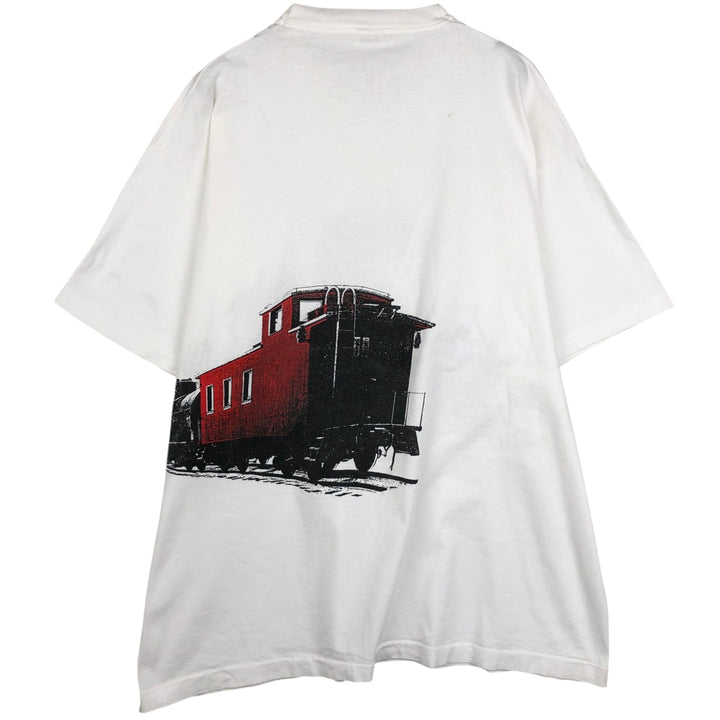 90'S Fruit of the Loom print T-shirt, Made in USA, Men's XXL cotton white type Vintage Second Hand