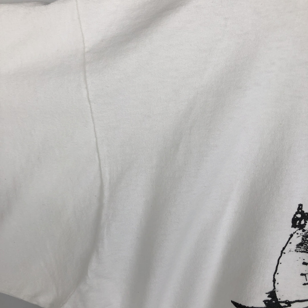 90'S Fruit of the Loom print T-shirt, Made in USA, Men's XXL cotton white type Vintage Second Hand