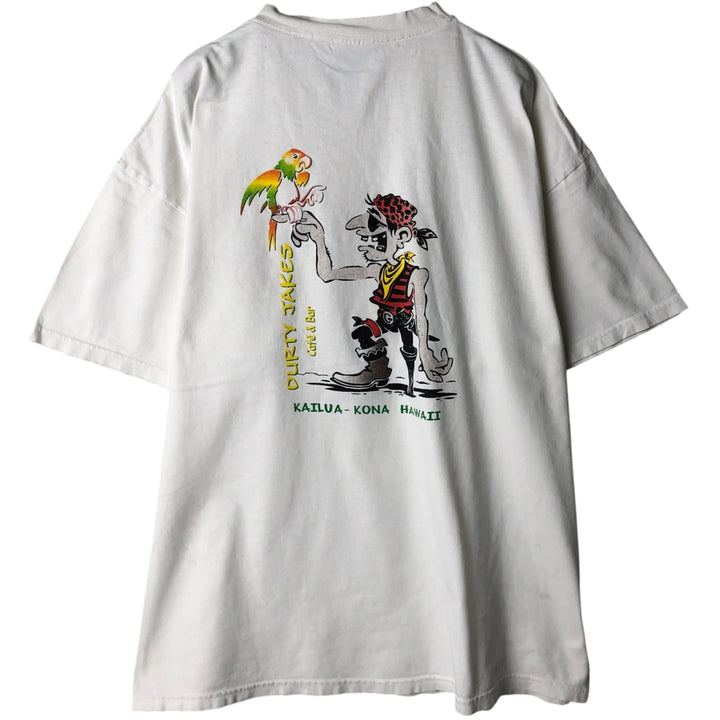 Hanes COMFORT-T Durty Jakes Cafe and Bar Advertising T-Shirt, Men's XL (approx.) cotton white type Vintage Second Hand