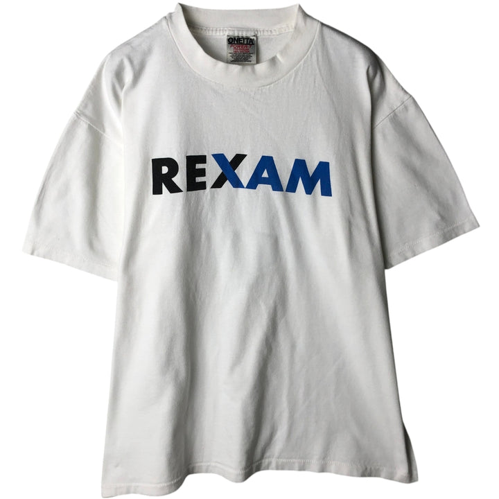 90'S ONEITA REXAM Advertising T-Shirt, Made in USA, Men's Size L (Equivalent), Vintage cotton white type Vintage Second Hand