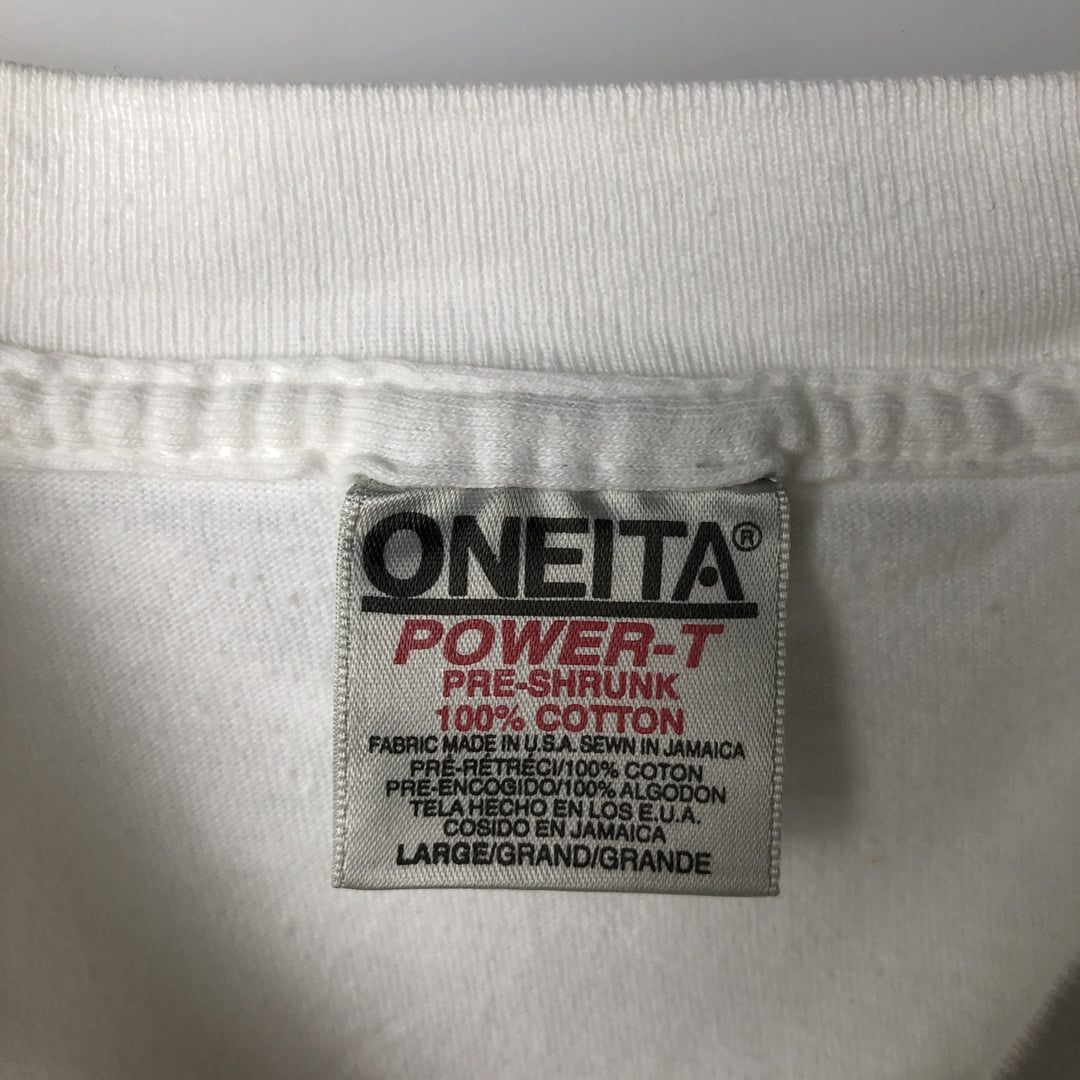 90'S ONEITA REXAM Advertising T-Shirt, Made in USA, Men's Size L (Equivalent), Vintage cotton white type Vintage Second Hand