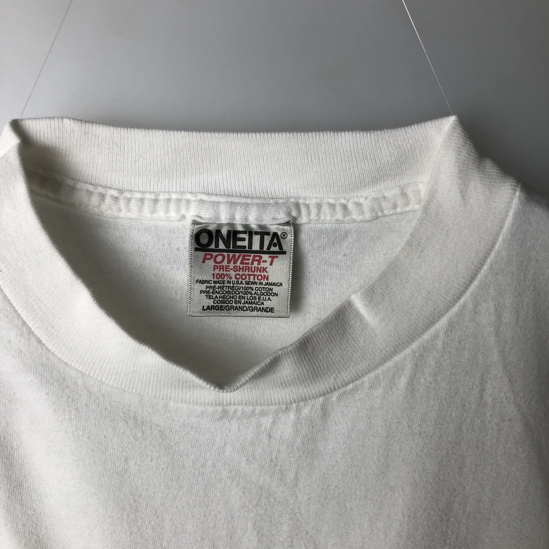 90'S ONEITA REXAM Advertising T-Shirt, Made in USA, Men's Size L (Equivalent), Vintage cotton white type Vintage Second Hand