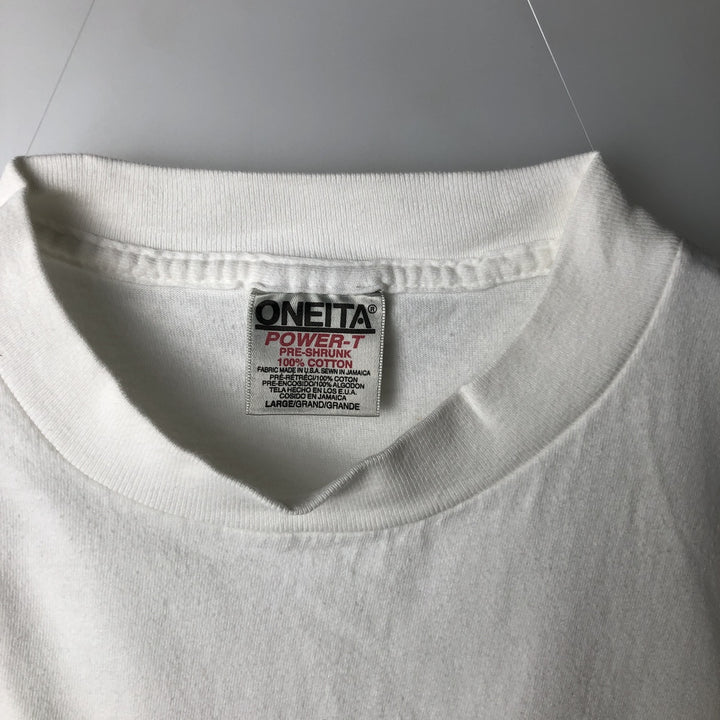 90'S ONEITA REXAM Advertising T-Shirt, Made in USA, Men's Size L (Equivalent), Vintage cotton white type Vintage Second Hand