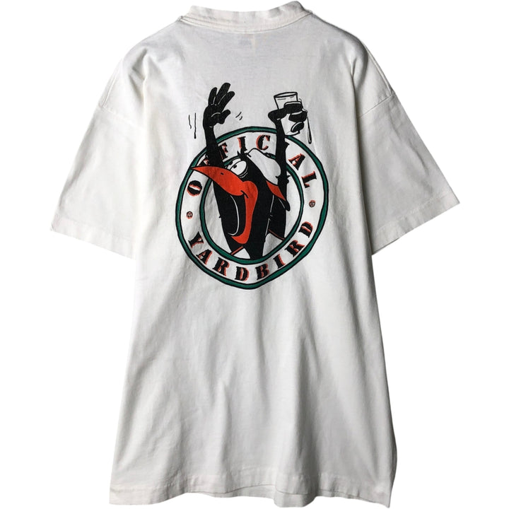 90'S Fruit of the Loom Advertising T-shirt, Made in USA, Men's L size, Vintage cotton white type Vintage Second Hand