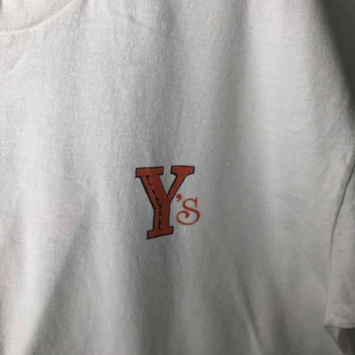 90'S Fruit of the Loom Advertising T-shirt, Made in USA, Men's L size, Vintage cotton white type Vintage Second Hand
