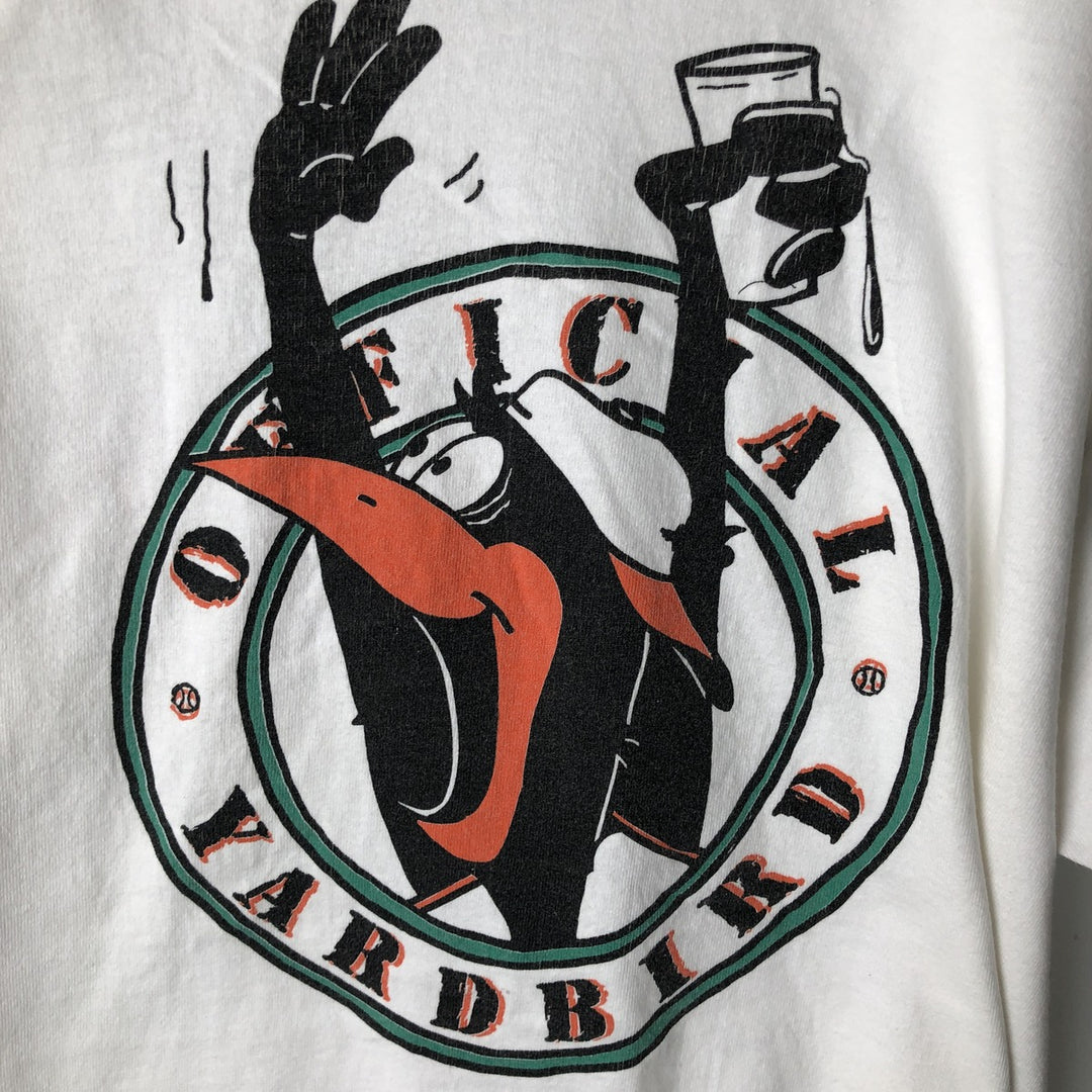 90'S Fruit of the Loom Advertising T-shirt, Made in USA, Men's L size, Vintage cotton white type Vintage Second Hand
