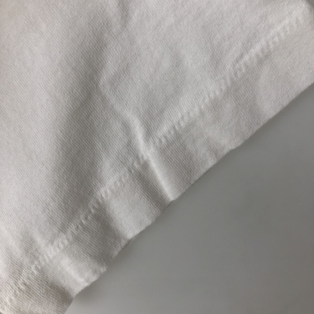 90'S Fruit of the Loom Advertising T-shirt, Made in USA, Men's L size, Vintage cotton white type Vintage Second Hand