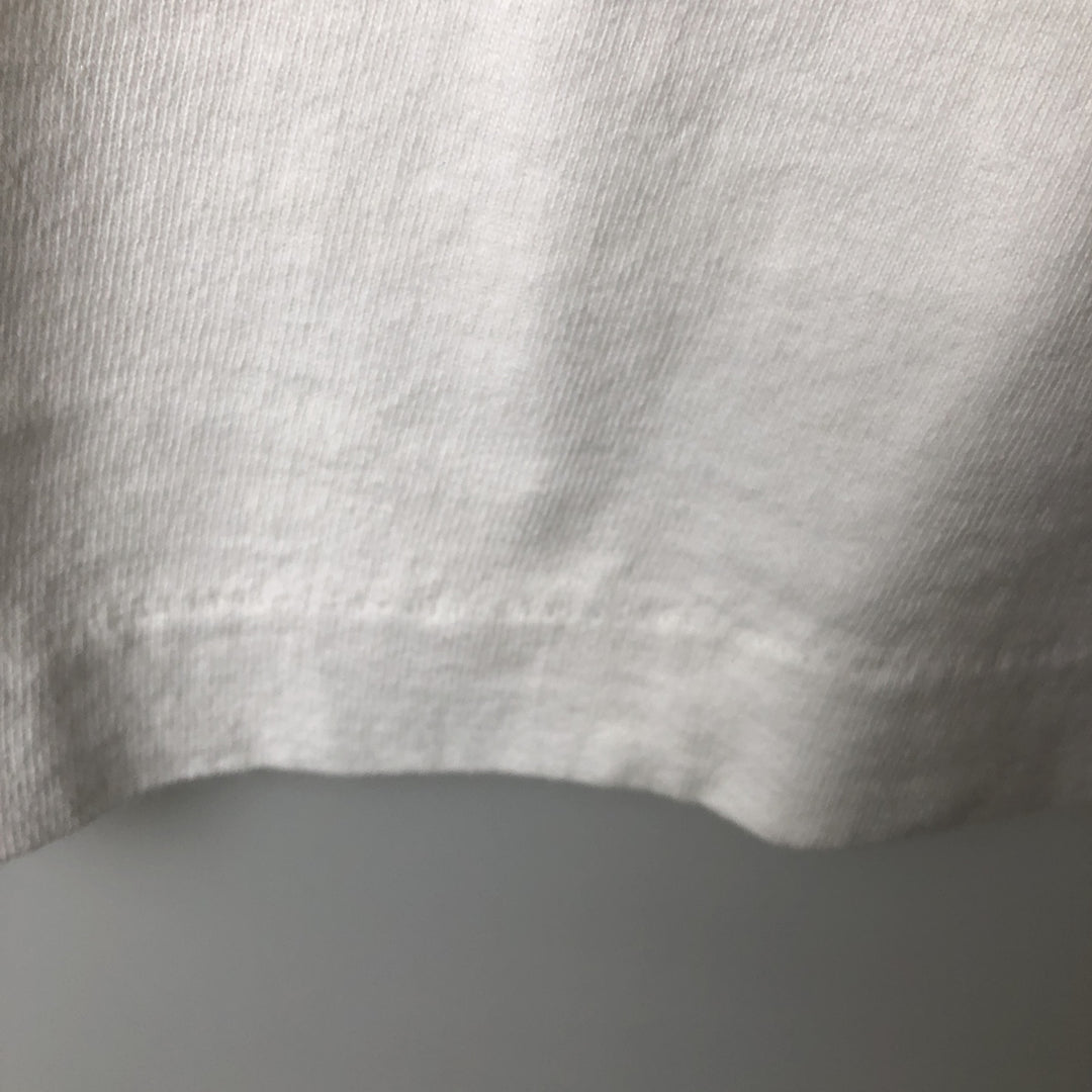 90'S Fruit of the Loom Advertising T-shirt, Made in USA, Men's L size, Vintage cotton white type Vintage Second Hand