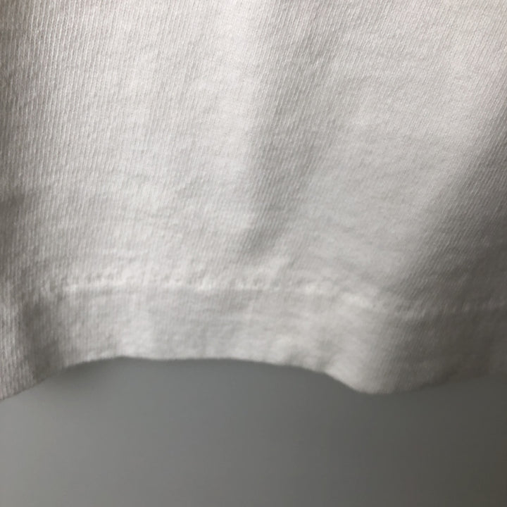 90'S Fruit of the Loom Advertising T-shirt, Made in USA, Men's L size, Vintage cotton white type Vintage Second Hand