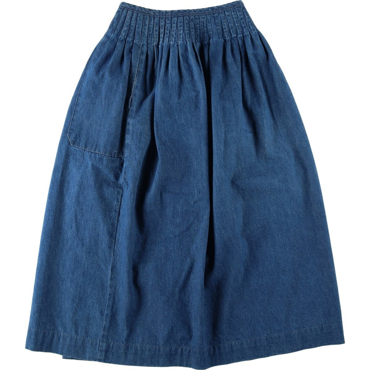 90s-era Ralph Lauren front-opening denim long wrap skirt, made in the USA, women's size S equivalent, vintage. cotton blue type Vintage Second Hand