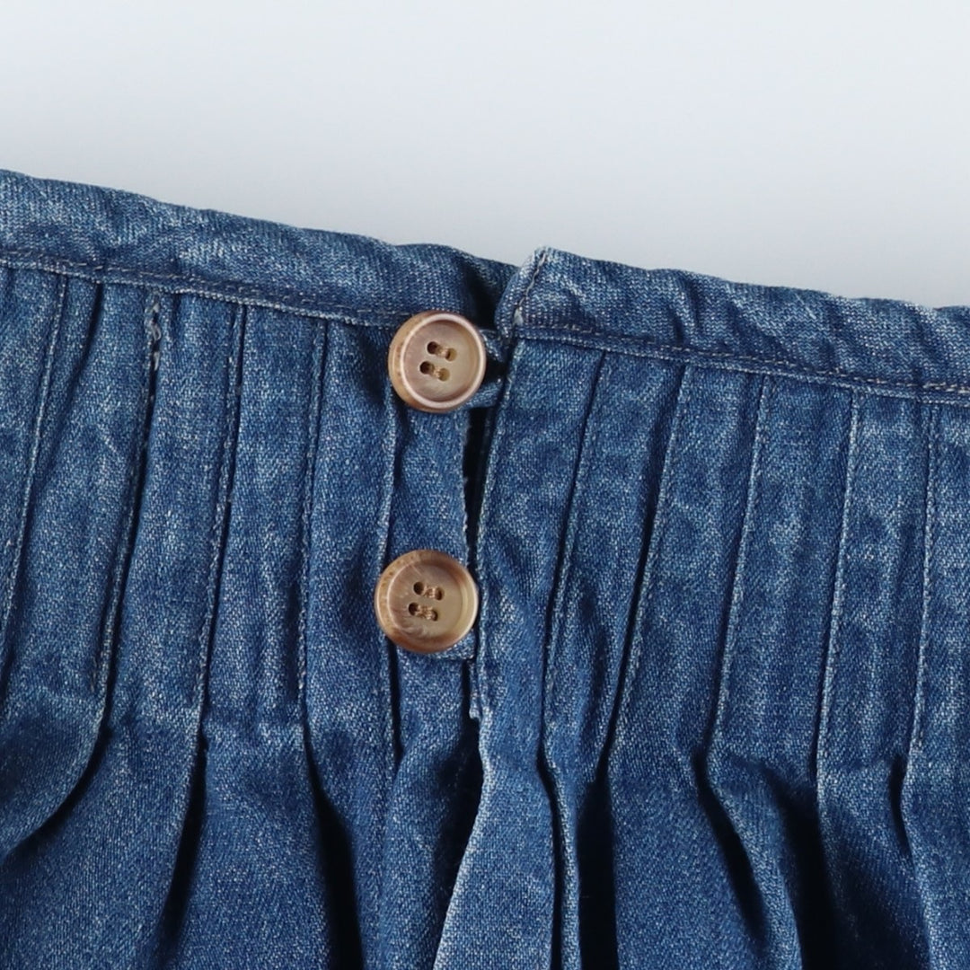 90s-era Ralph Lauren front-opening denim long wrap skirt, made in the USA, women's size S equivalent, vintage. cotton blue type Vintage Second Hand