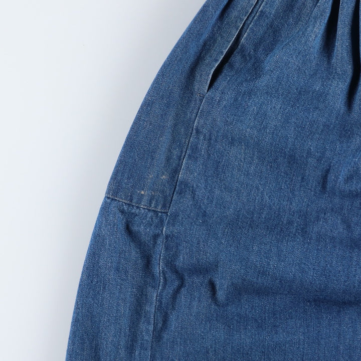 90s-era Ralph Lauren front-opening denim long wrap skirt, made in the USA, women's size S equivalent, vintage. cotton blue type Vintage Second Hand