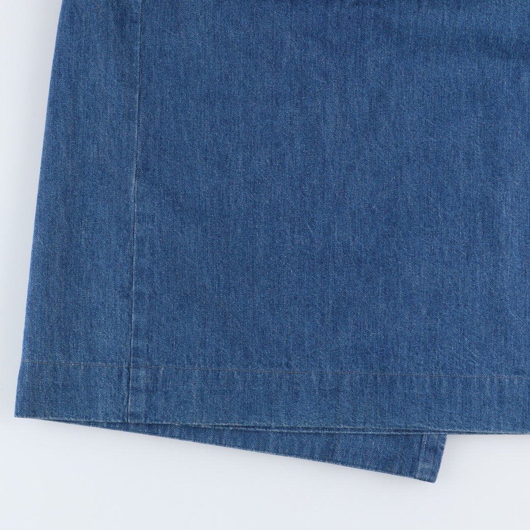 90s-era Ralph Lauren front-opening denim long wrap skirt, made in the USA, women's size S equivalent, vintage. cotton blue type Vintage Second Hand