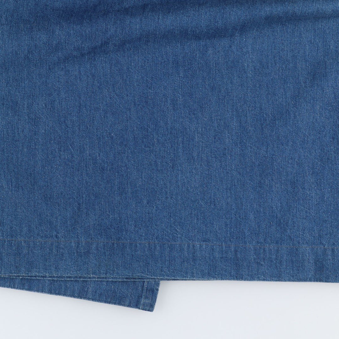 90s-era Ralph Lauren front-opening denim long wrap skirt, made in the USA, women's size S equivalent, vintage. cotton blue type Vintage Second Hand