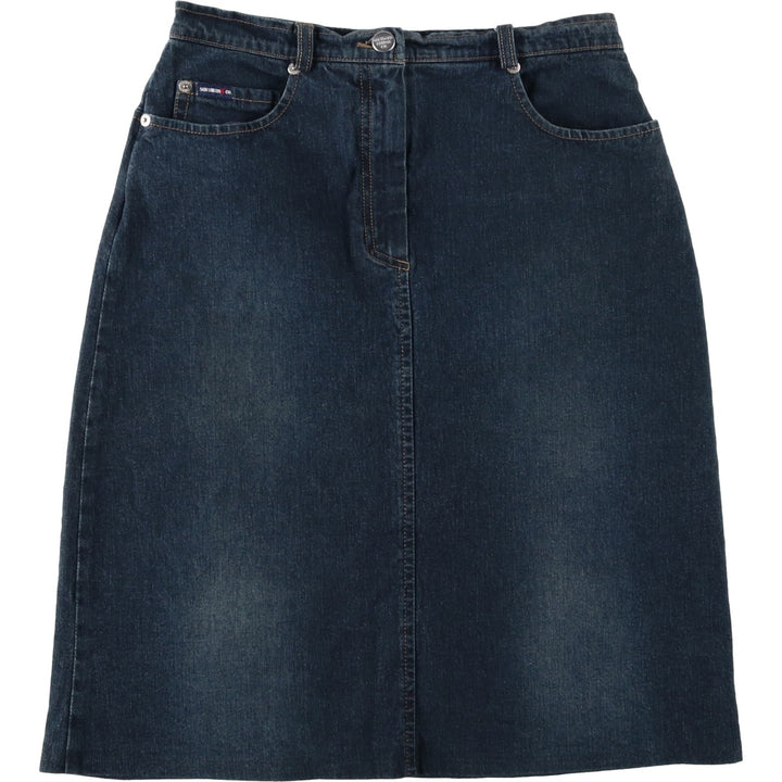 Southern Cotton Jeans denim half-length tight skirt, women's size L equivalent. cotton navy blue type Vintage Second Hand