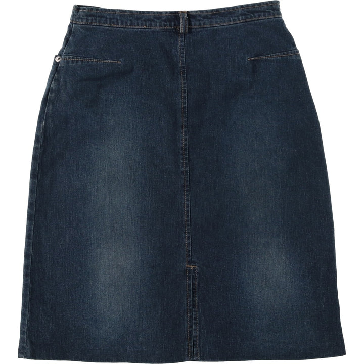 Southern Cotton Jeans denim half-length tight skirt, women's size L equivalent. cotton navy blue type Vintage Second Hand