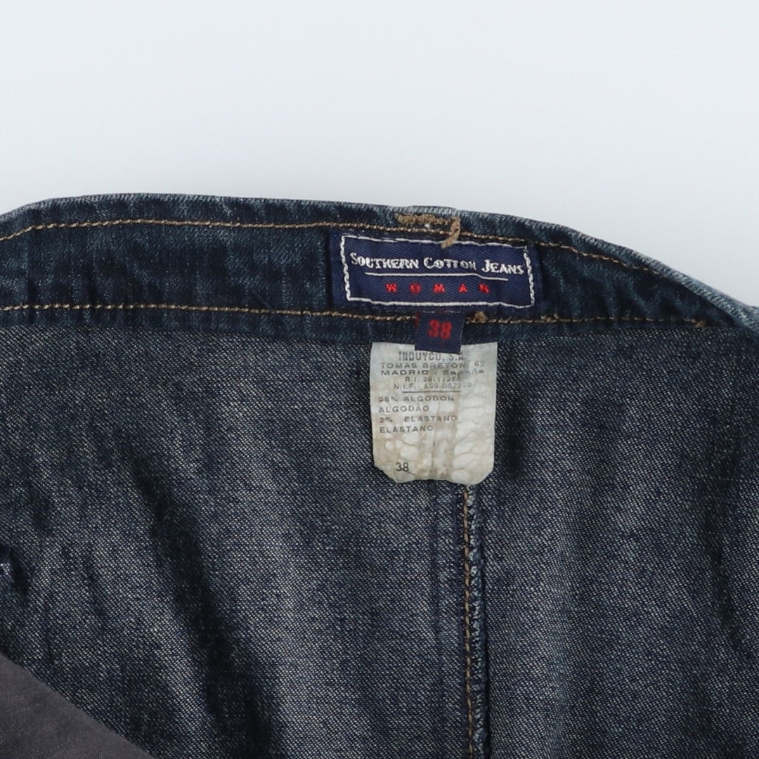 Southern Cotton Jeans denim half-length tight skirt, women's size L equivalent. cotton navy blue type Vintage Second Hand