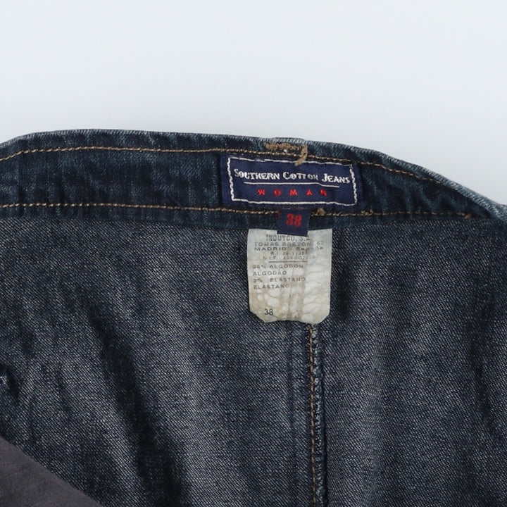 Southern Cotton Jeans denim half-length tight skirt, women's size L equivalent. cotton navy blue type Vintage Second Hand