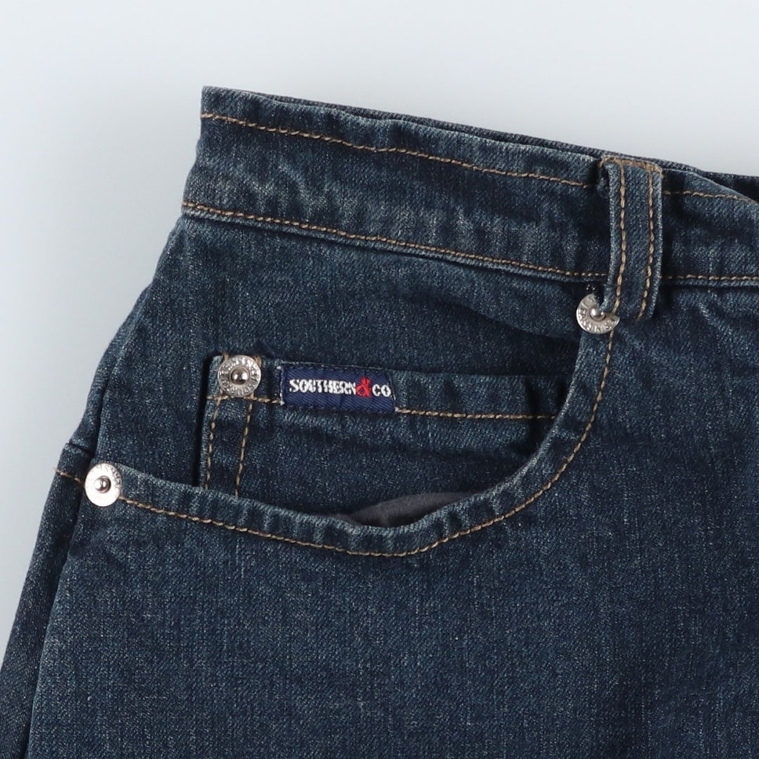 Southern Cotton Jeans denim half-length tight skirt, women's size L equivalent. cotton navy blue type Vintage Second Hand