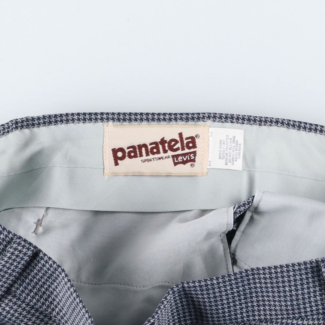 70s-80'S Levi's PANATELA houndstooth pattern slacks pants, women's size L (equivalent to W29), vintage. unclear blue type Vintage Second Hand
