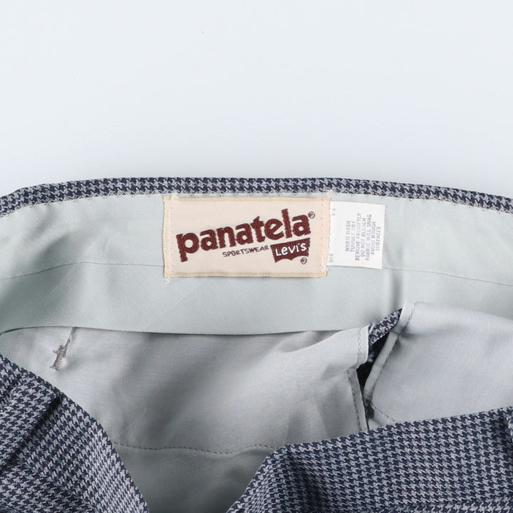 70s-80'S Levi's PANATELA houndstooth pattern slacks pants, women's size L (equivalent to W29), vintage. unclear blue type Vintage Second Hand