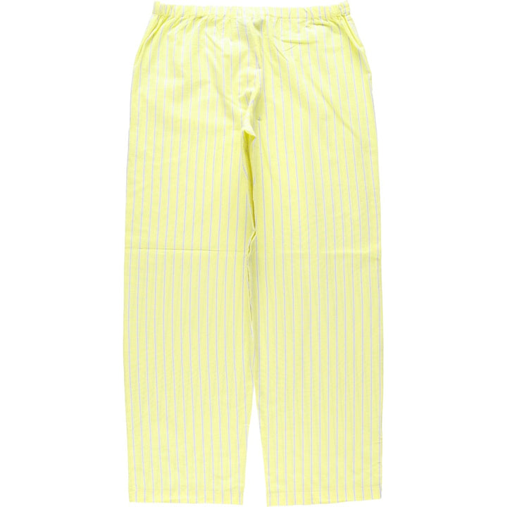 Ralph Lauren Striped Pattern Pajama Pants, Easy Pants, Women's Size L (approx.) cotton yellow type Vintage Second Hand
